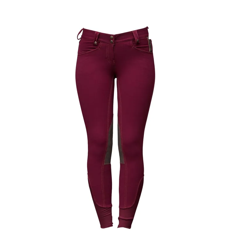 Horseware Adalie Ladies Knee Patch Breeches - Cabernet Wine